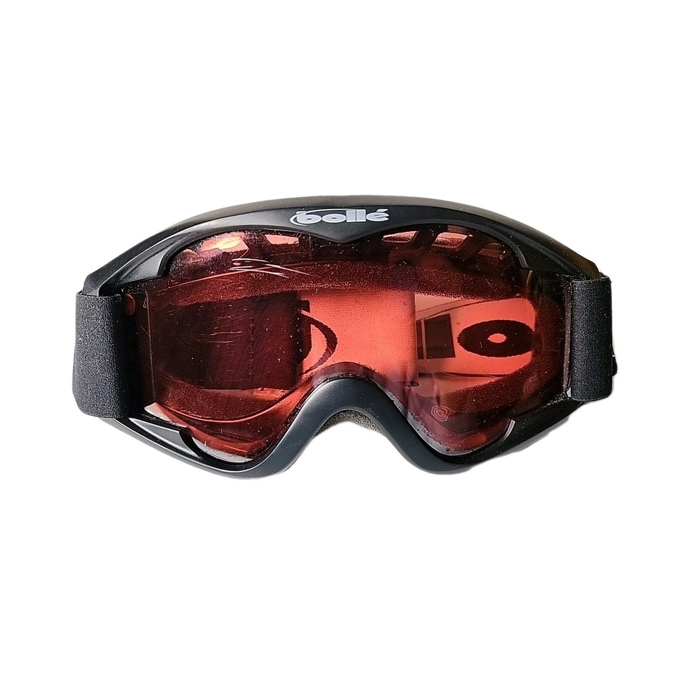 VTG Bollé Goggles Ski Snowboard Black Adjustable Frames Preowned Scratched Lense
